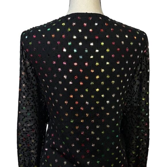 INC Pullover V-Neck Polka-Dot Tie-Hem Blouse - Picture 8 of 11